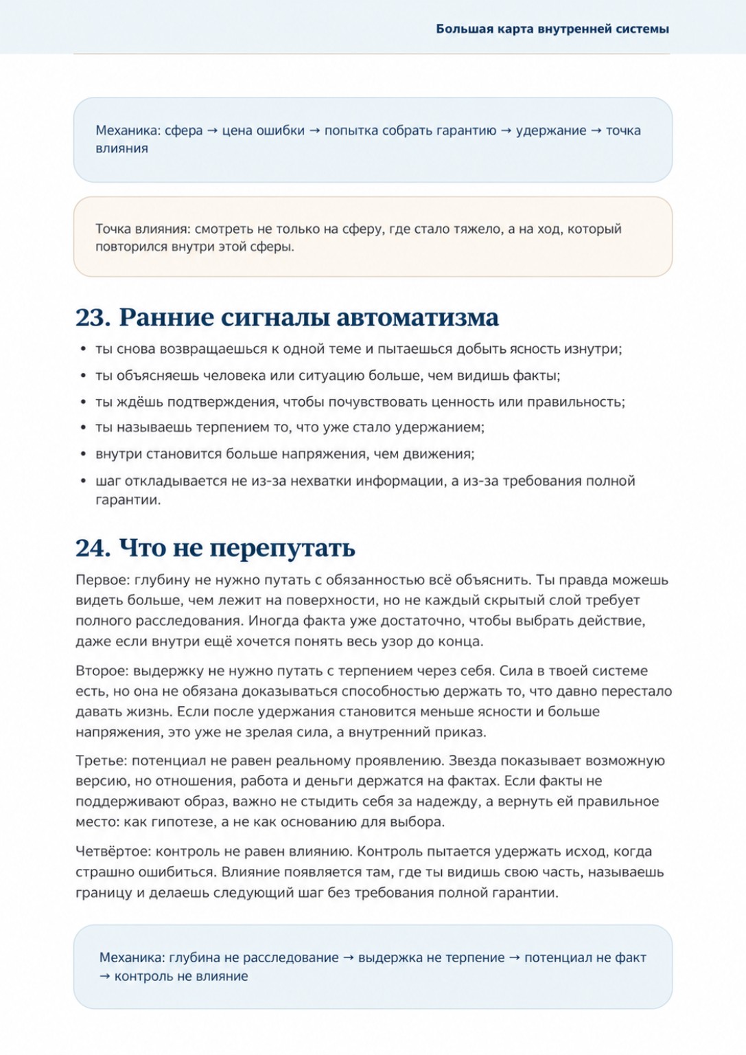 Фрагмент выводов по большой карте